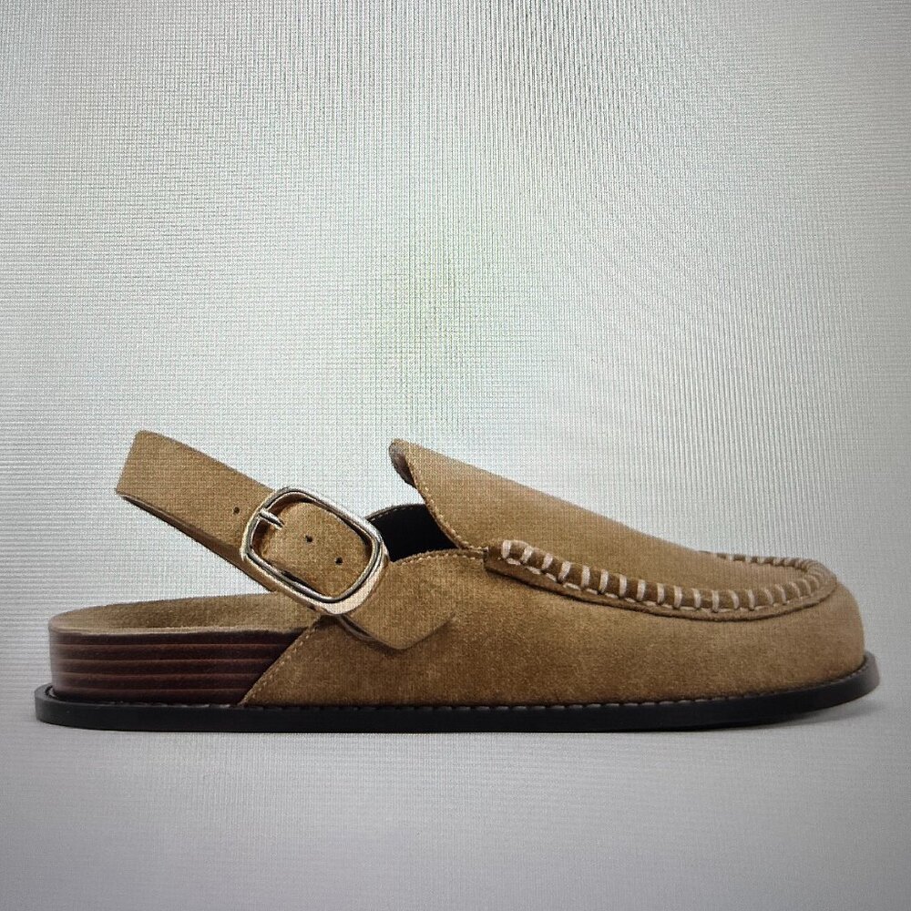 ZARA FLAT SUEDE CLOGS Size 39eu